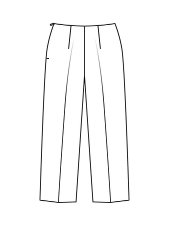 Технический рисунок широких брюк вид сзади