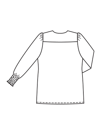 Технический рисунок блузки ретро спинка