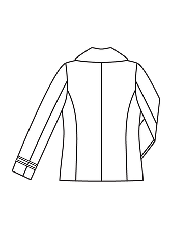 Технический рисунок куртки-бушлата спинка