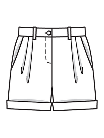 Технический рисунок шорт для девочки