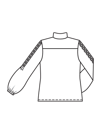 Технический рисунок блузки с оборками спинка