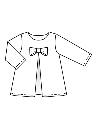 Технический рисунок блузки для девочки