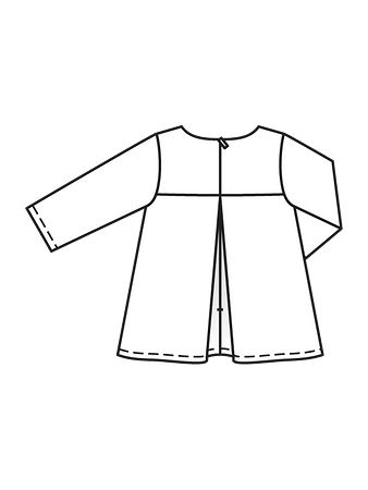 Технический рисунок блузки для девочки спинка