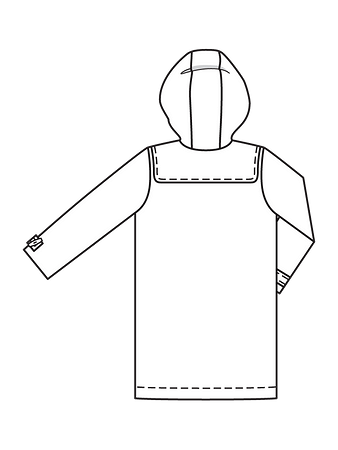 Технический рисунок спинки дафлкота для мальчика