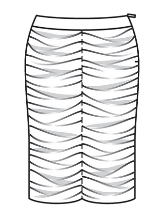 Технический рисунок присборенной юбки