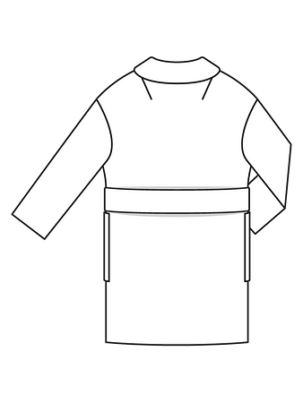 Технический рисунок спинки плюшевого пальто
