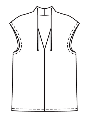 Технический рисунок блузки без рукавов