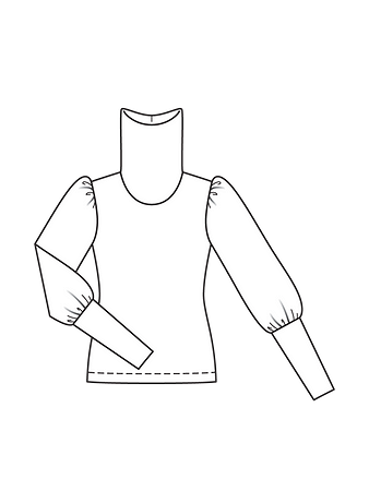 Технический рисунок пуловера с высоким воротником