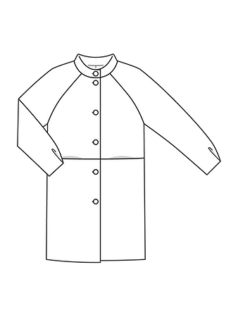 Технический рисунок пальто в стиле 60-х