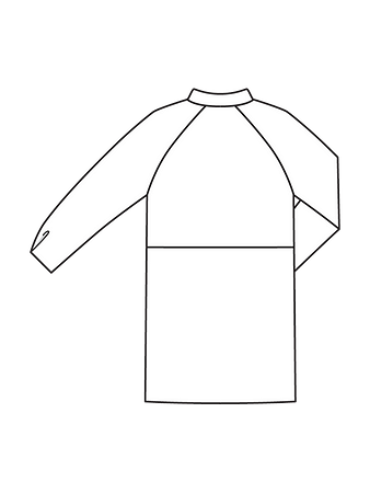 Технический рисунок спинки пальто в стиле 60-х