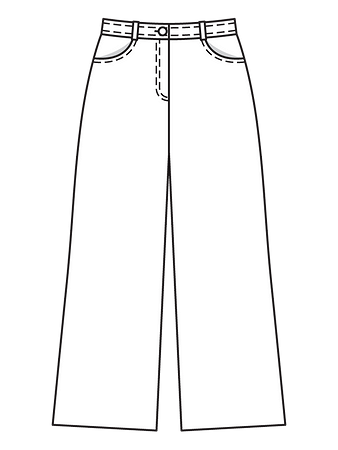 Технический рисунок брюк-кюлотов