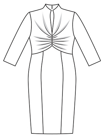Технический рисунок платья облегающего силуэта