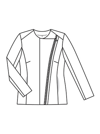 Технический рисунок куртки с асимметричной застёжкой