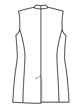Технический рисунок жилета с длинными планками спинка