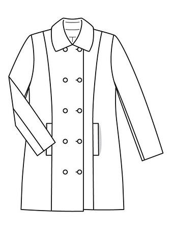 Технический рисунок двубортного пальто