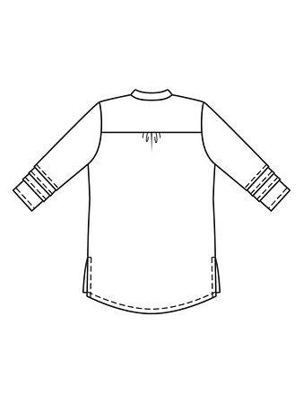 Технический рисунок блузки-туники спинка