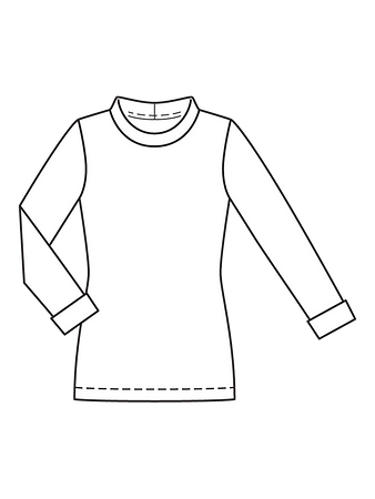 Технический рисунок пуловера приталенного силуэта