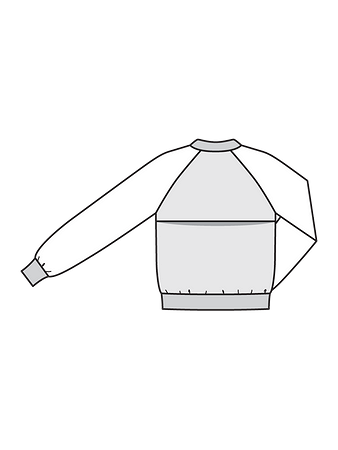 Технический рисунок блузона в спортивном стиле спинка