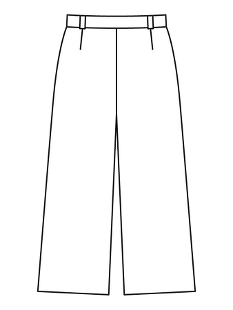 Технический рисунок брюк простого кроя