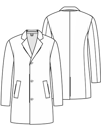 Технический рисунок мужского пальто