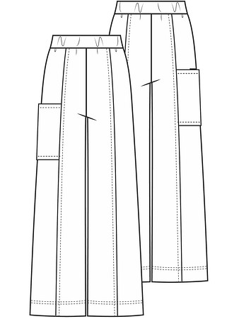 Технический рисунок брюк прямого силуэта