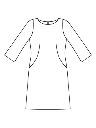 Технический рисунок платья приталенного силуэта