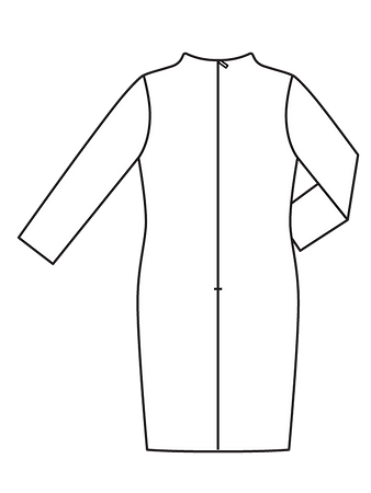 Технический рисунок платья с цельнокроеным воротником спинка