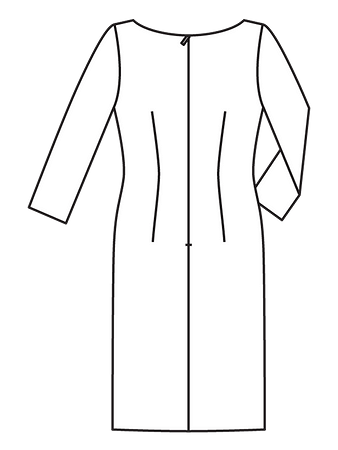 Технический рисунок платья с вырезом-качели спинка