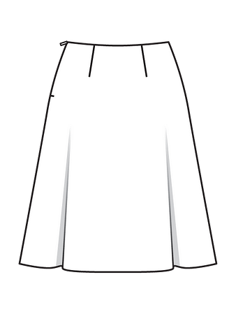 Технический рисунок юбки-колокол вид сзади