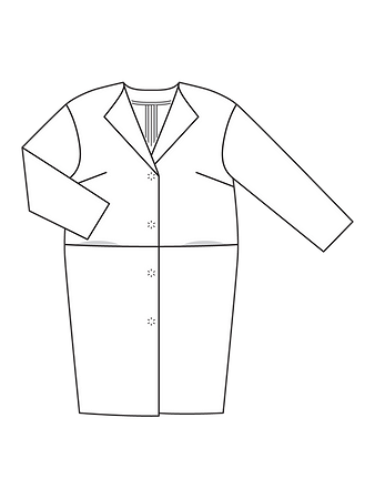 Технический рисунок пальто без подкладки