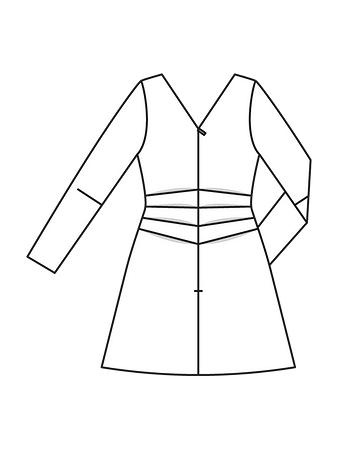 Технический рисунок платья из бархата спинка
