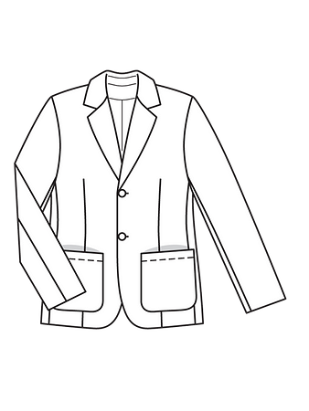 Технический рисунок мужского пиджака