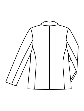Технический рисунок мужского пиджака спинка
