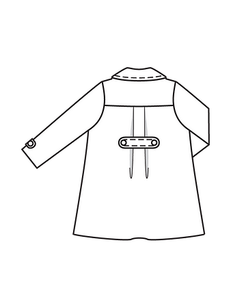 Технический рисунок пальто для девочки спинка