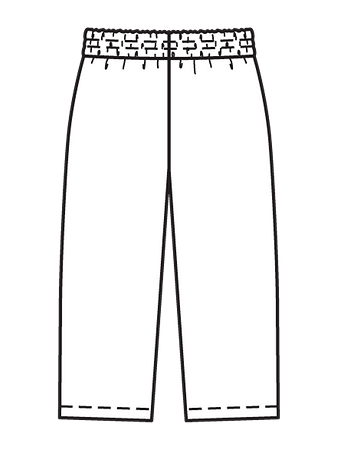 Технический рисунок пижамных брюк вид сзади