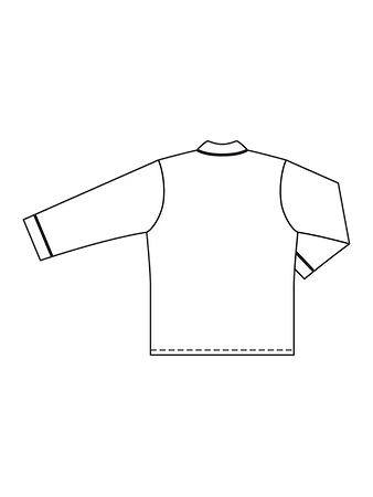 Технический рисунок пижамной рубашки унисекс спинка