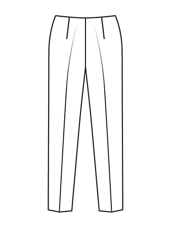 Технический рисунок брюк зауженного кроя вид сзади