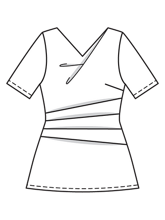 Технический рисунок блузки с драпировкой
