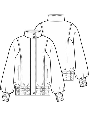 Технический рисунок кожаной куртки в стиле 80-х