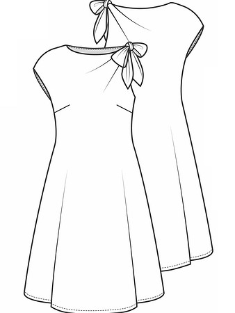 Технический рисунок платья свободного кроя