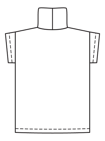 Технический рисунок пуловера прямого кроя спинка