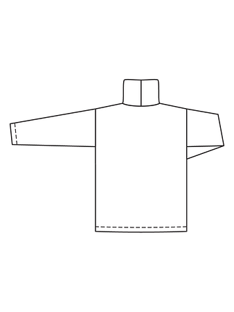 Технический рисунок длинного пуловера спинка