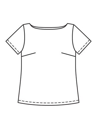 Технический рисунок блузки с вырезом-лодочкой