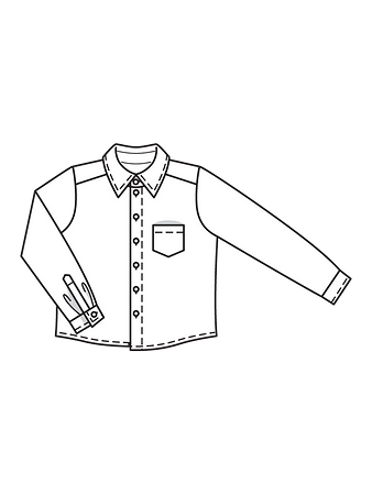 Технический рисунок классической рубашки
