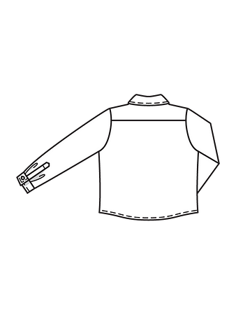 Технический рисунок классической рубашки спинка
