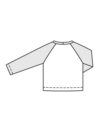 Технический рисунок пуловера реглан спинка