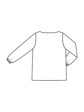 Технический рисунок блузки прямого кроя спинка