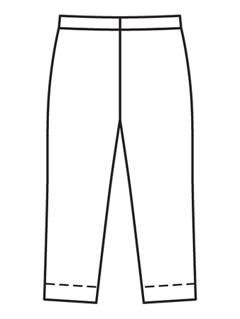 Технический рисунок вельветовых брюк вид сзади