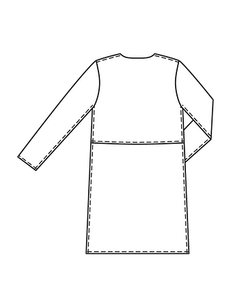 Технический рисунок пальто из искусственной замши спинка