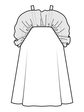 Технический рисунок коктейльного платья-сарафана спинка